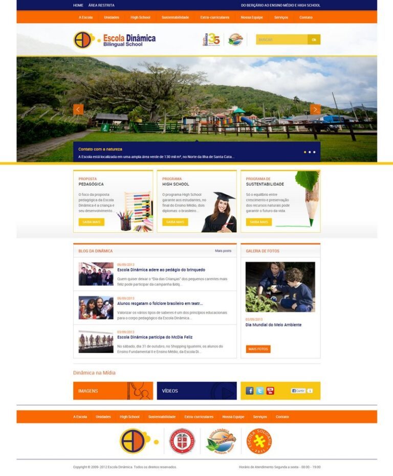 Novo site da Escola Dinâmica, de Florianópolis, está no ar