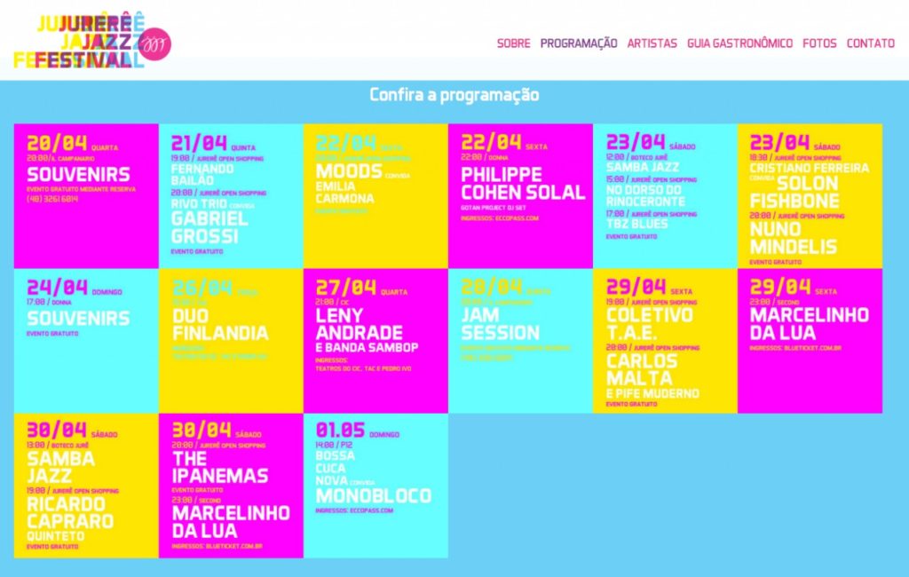 NacionalVOX cria e desenvolve site para divulgação do Jurerê Jazz Festival