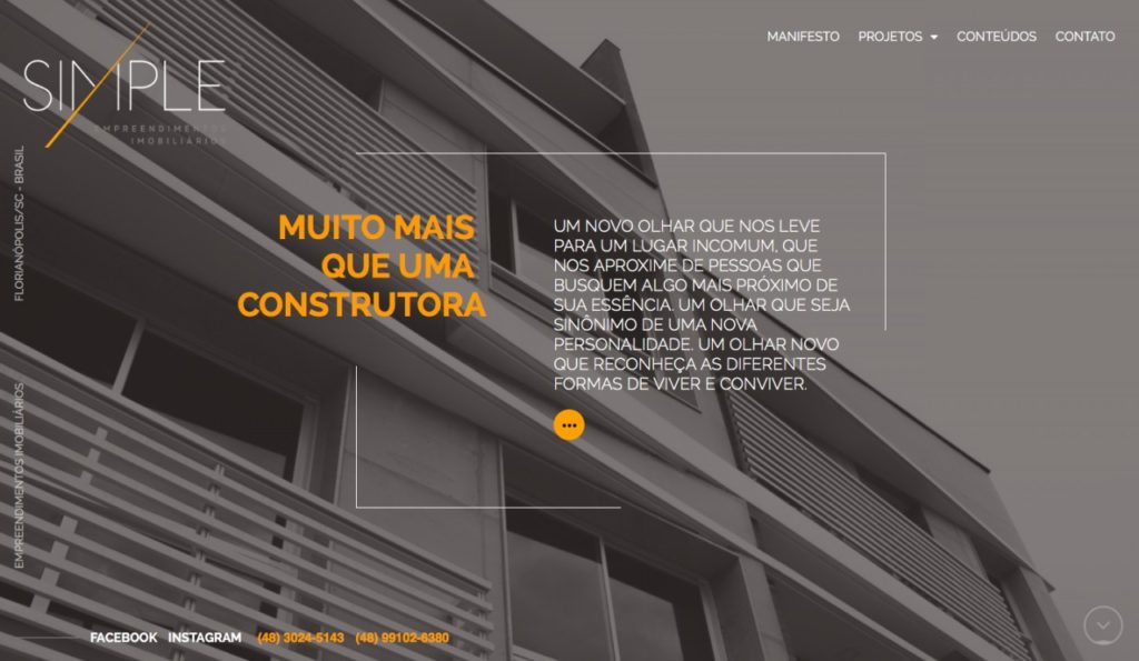 Criação e desenvolvimento do novo site da Simple Empreendimentos Imobiliários